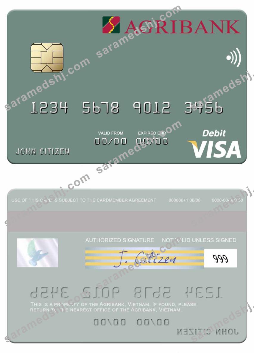 Vietnam Agribank visa debit card